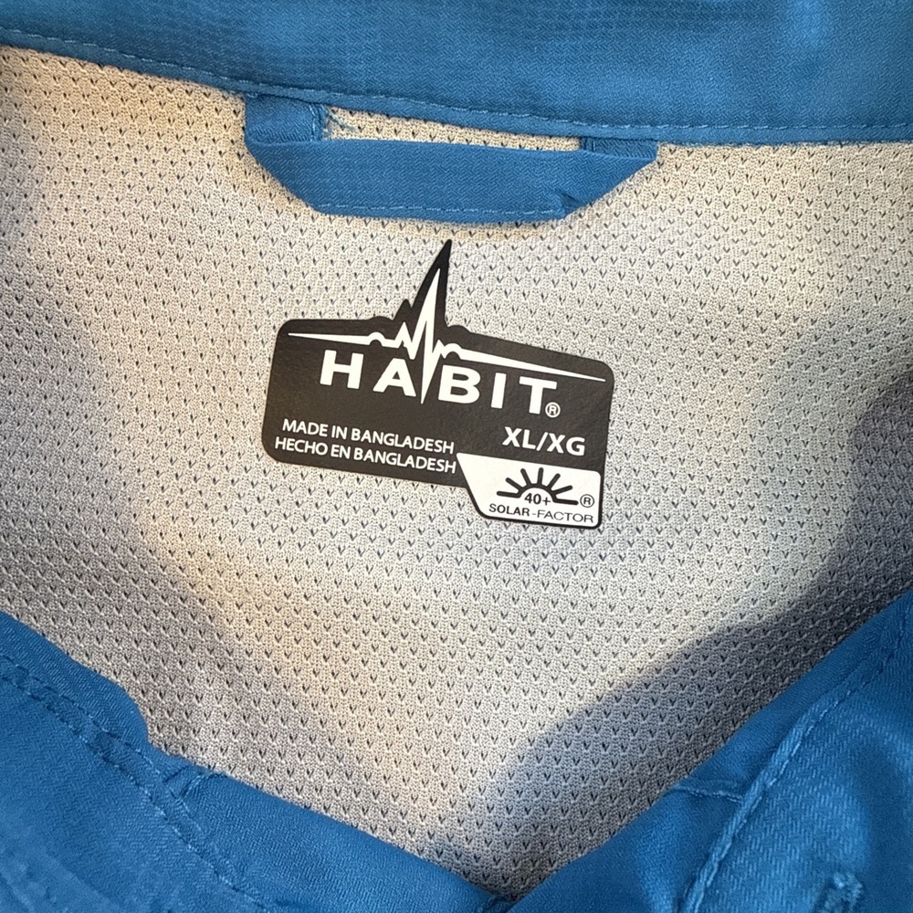 Habitat Shirt Mens XL  Fishing BLUE  Vented Outdoor Long Sleeve UPF 30+ - Picture 3 of 7
